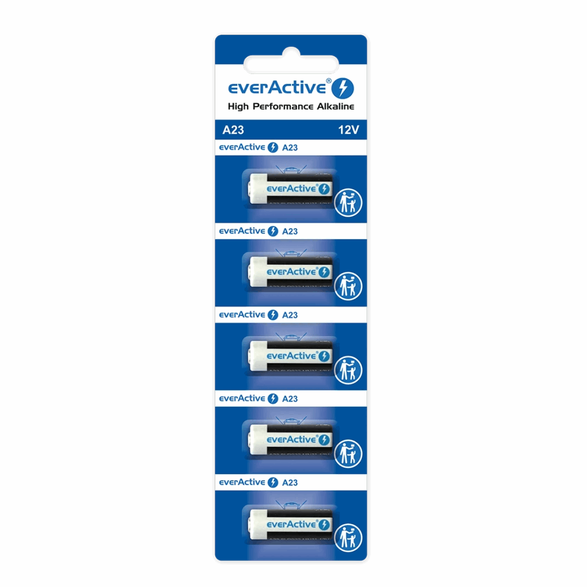 5er Pack everActive 23A / A23 12V Alkaline Batterie Fernbedienung - MIZO.at