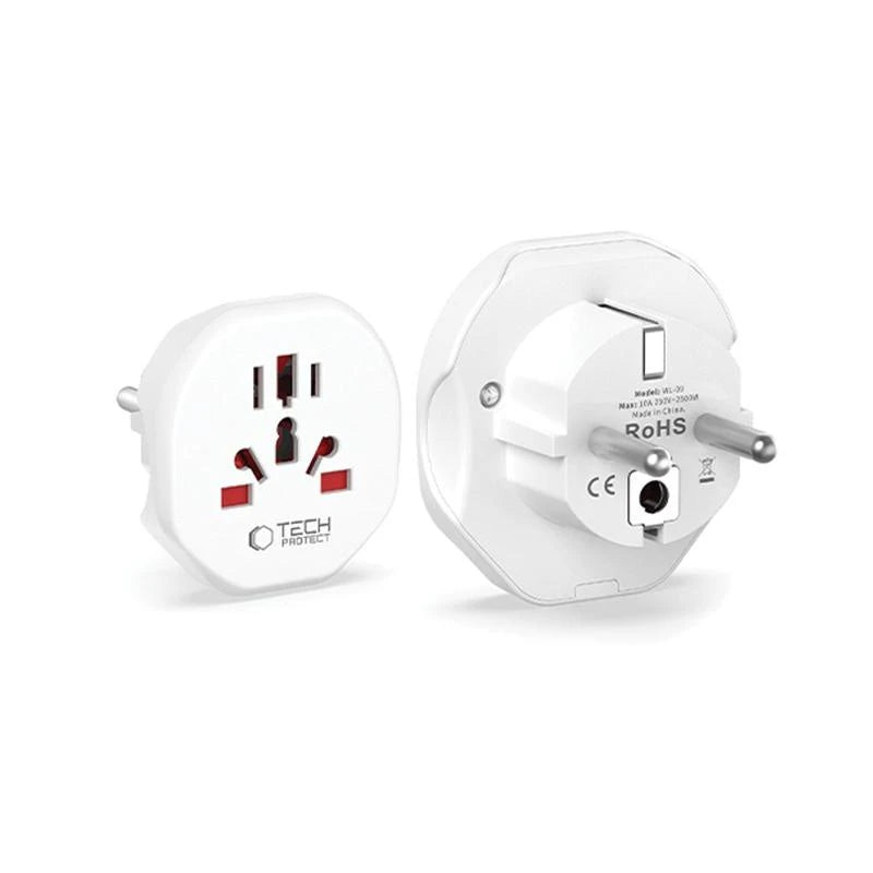 Tech-Protect Universal Travel Adapter | EU Plug, White - MIZO.at