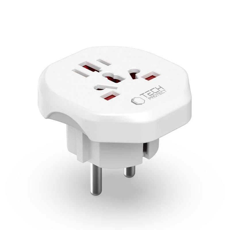 Tech-Protect Universal Travel Adapter | EU Plug, White - MIZO.at