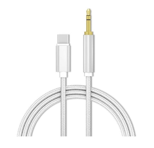 USB-C to 3.5mm AUX Cable | Audio Adapter White - MIZO.at