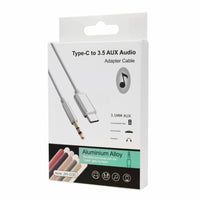 USB-C to 3.5mm AUX Cable | Audio Adapter White - MIZO.at