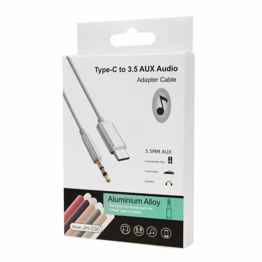 USB-C to 3.5mm AUX Cable | Audio Adapter White - MIZO.at