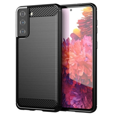 Samsung S21 5G Carbon Case – TPU Schutzcover Schwarz - MIZO.at