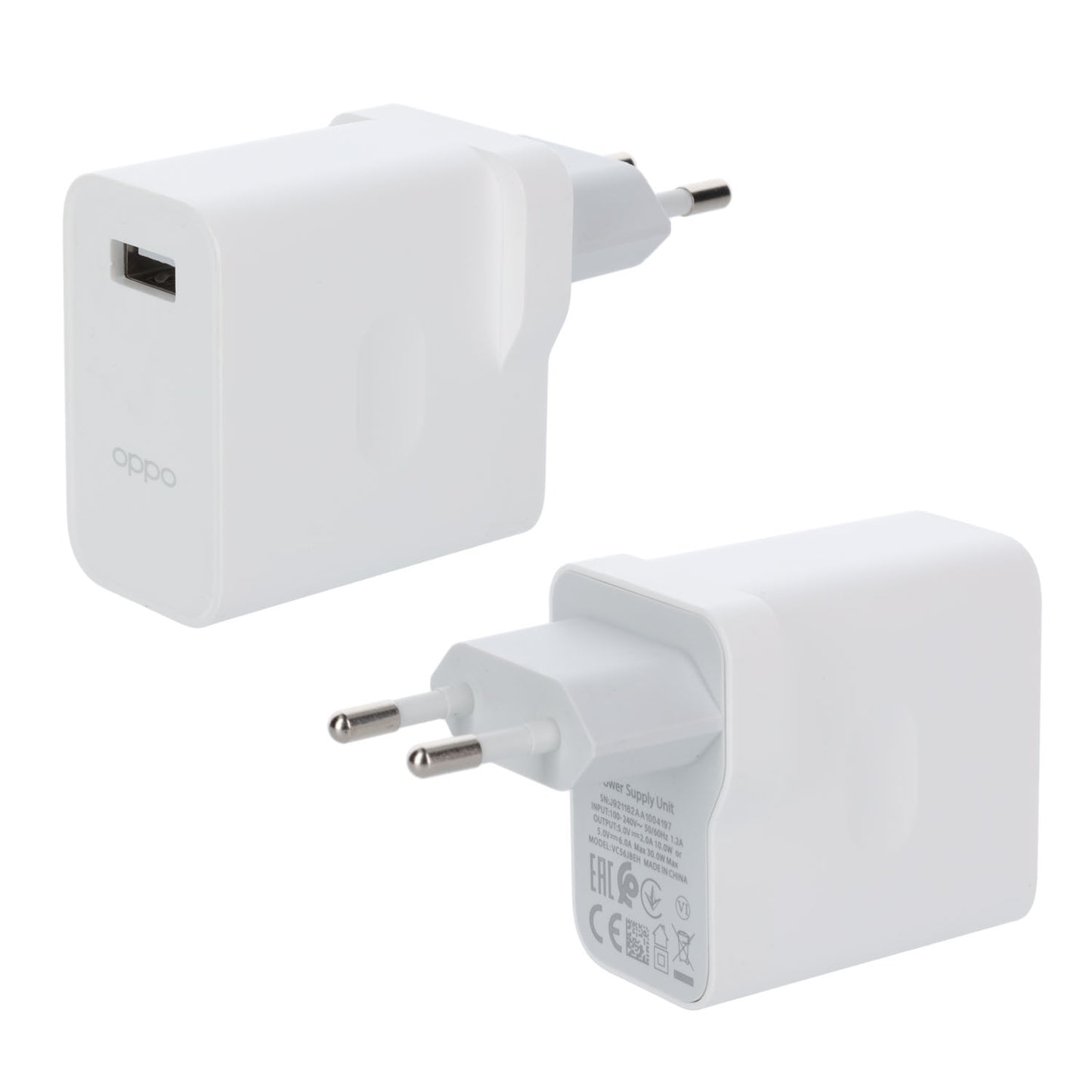 30W - Oppo VC56JBEH Power Travel Charger (White) - MIZO.at
