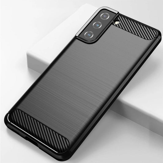 Samsung S21 5G Carbon Case – TPU Schutzcover Schwarz - MIZO.at