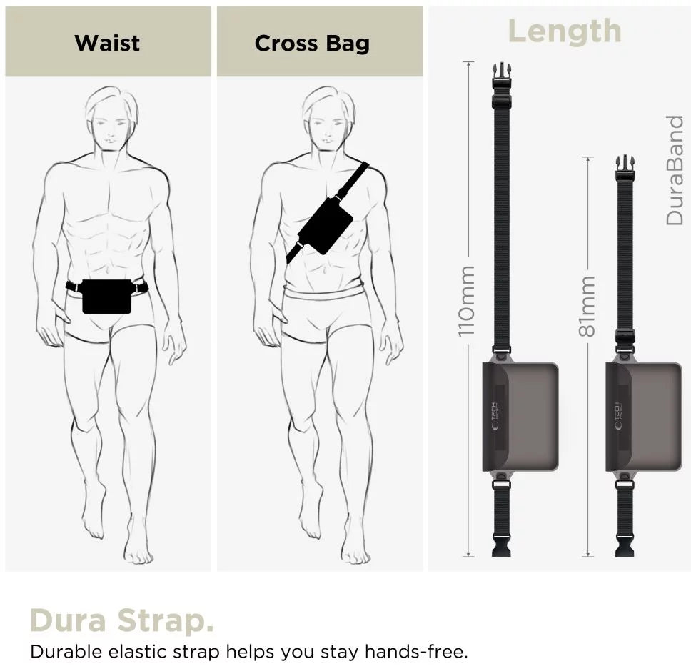 Tech-Protect UWP10 Waterproof Pouch | 10" Universal, Black/Clear - MIZO.at