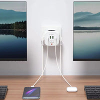 Tech-Protect PCL3X4 Power Socket | 3 Outlets, USB & Type-C, White - MIZO.at