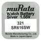 Murata 321 SR616SW Silber Knopfzelle 1,55 V - MIZO.at