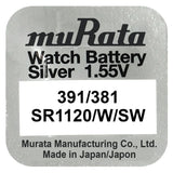 Murata 381 SR1120SW Silber Knopfzelle 1,55 V - MIZO.at
