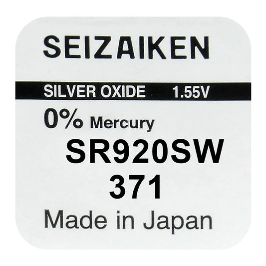 Seizaiken SR920SW (371) Silberoxid Uhrenbatterie 1,55 V - MIZO.at