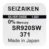 Seizaiken SR920SW (371) Silberoxid Uhrenbatterie 1,55 V - MIZO.at