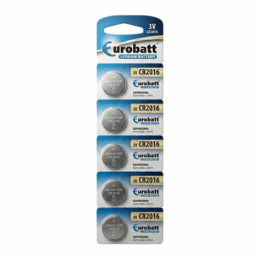 5er Pack Eurobatt CR2016 Lithium Knopfzellen 3 V - MIZO.at
