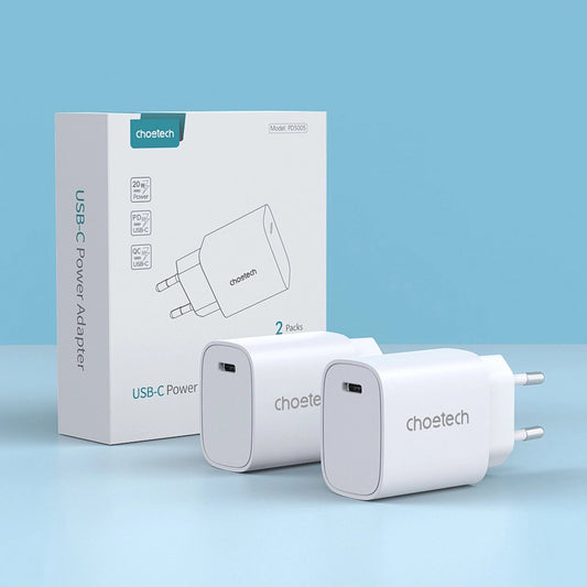 CHOETECH Q5004 20W USB-C Ladegerät Set (2er Pack) – Weiß - MIZO.at
