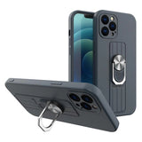 Samsung S21 Ultra Ring Silikon Case – Dunkelblau mit Finger Grip - MIZO.at