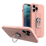Samsung S21 Ring Silikon Case – Pink mit Finger Grip & Stand - MIZO.at