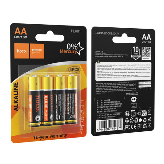 4er Pack Hoco DLR01 AA Alkaline Batterien 1,5 V - MIZO.at