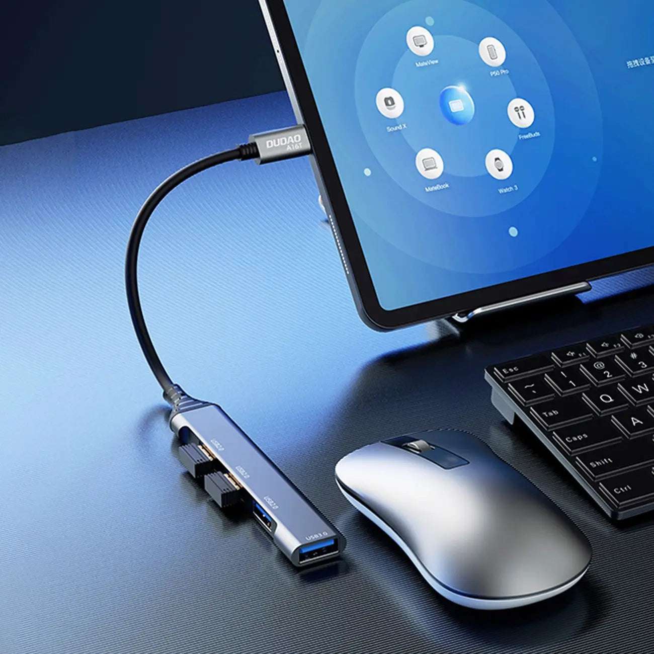 Dudao HUB 4in1 USB-C | 3x USB2.0, 1x USB3.0, Compact & Fast - MIZO.at