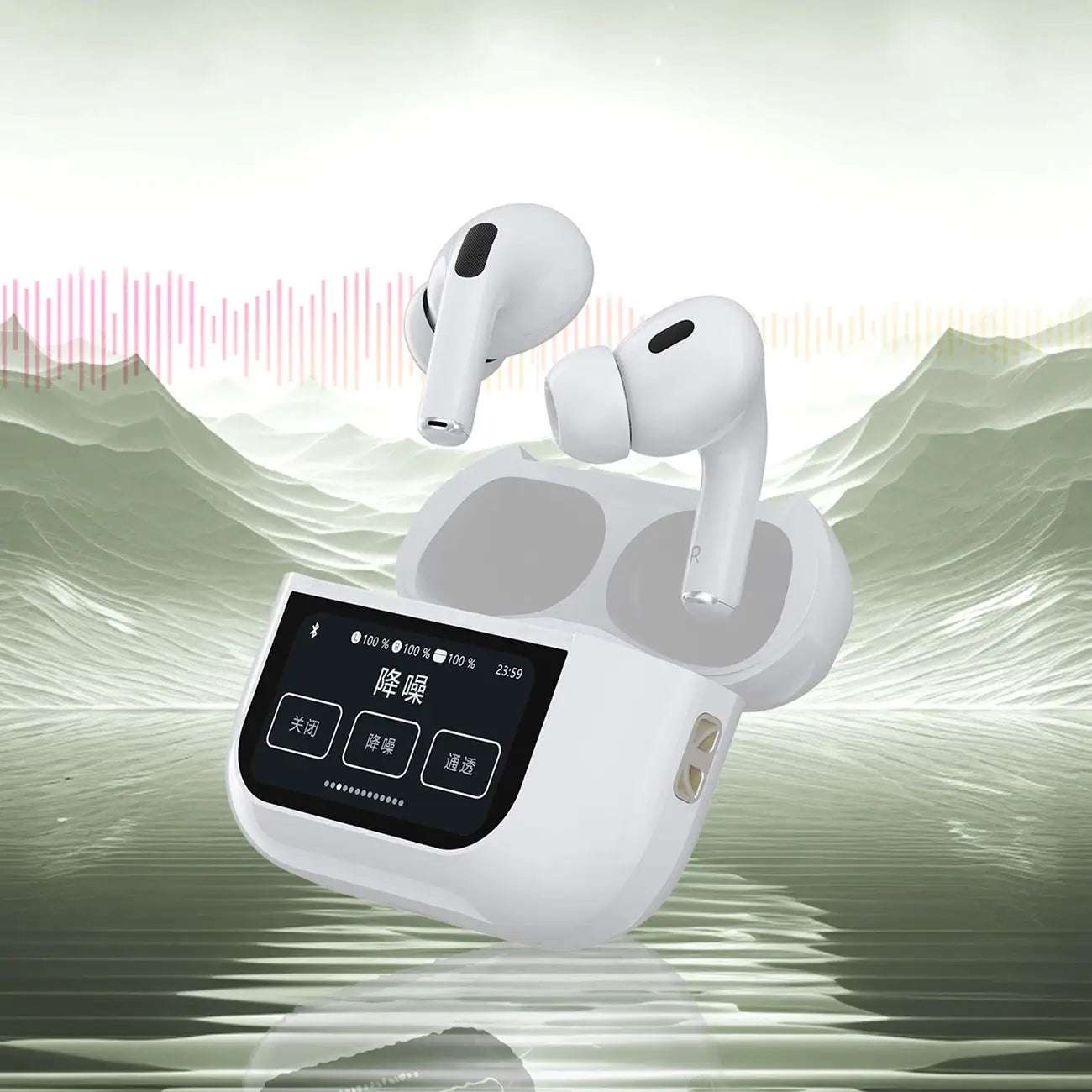 Dudao U19 TWS Bluetooth 5.3 Headphones | ANC, LED Display, White - MIZO.at