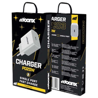 MOONX MC03 Wall Charger | 20W USB-C PD Fast Charge White