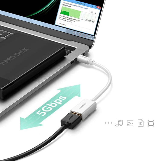 Ugreen US154 OTG Adapter USB-A auf USB-C | 5 Gbit/s Weiß - MIZO.at