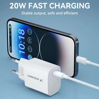 Wozinsky 20W USB-C Wall Charger Dual Port White – Fast Charging PD & QC