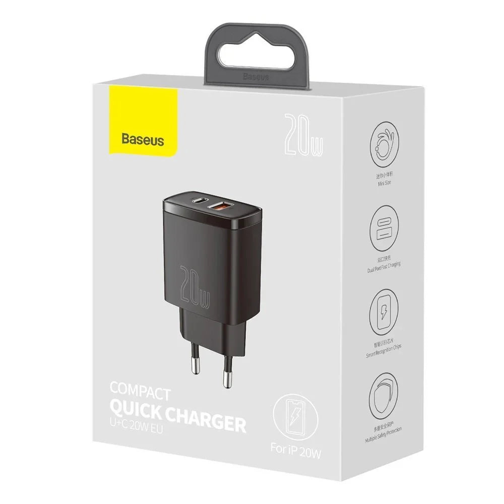 Baseus 2-in-1 Fast Charger | 20W Dual USB Power Adapter - MIZO.at