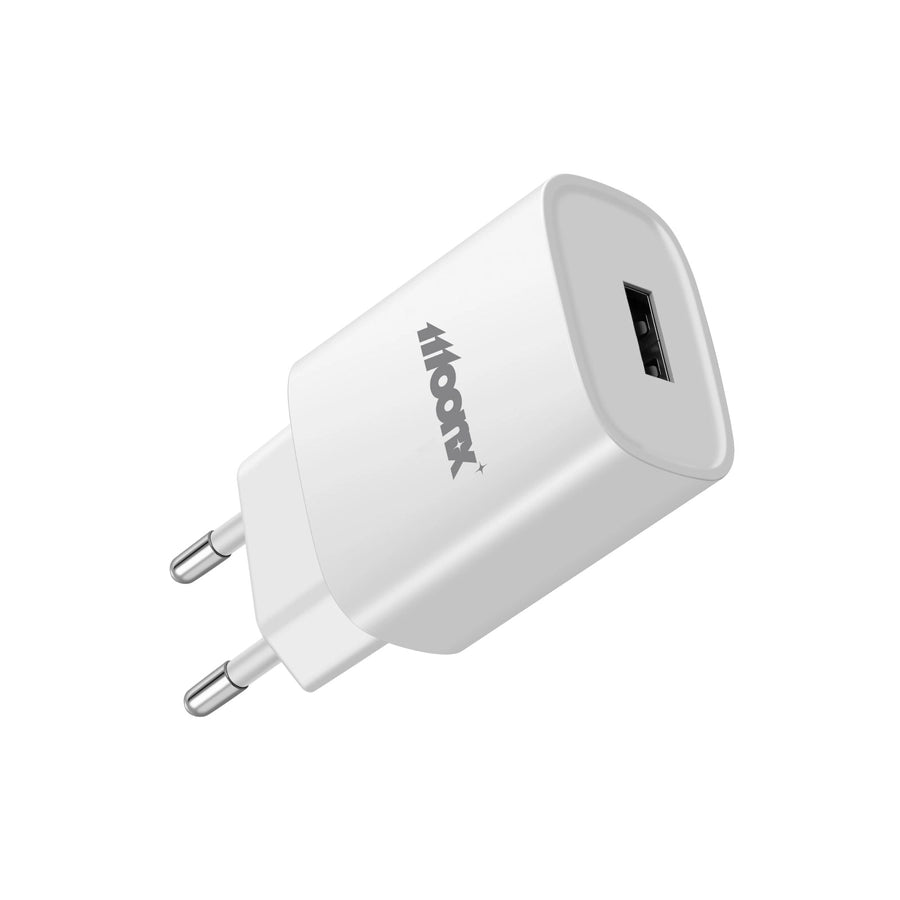 MOONX MC01 Wall Charger | 10.5W USB + USB-C Cable White - MIZO.at