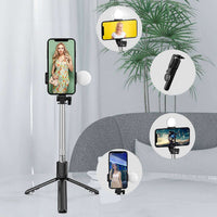 Selfie Stick WR1YXS | 0.71m Tripod with Round Lamp | Black - MIZO.at