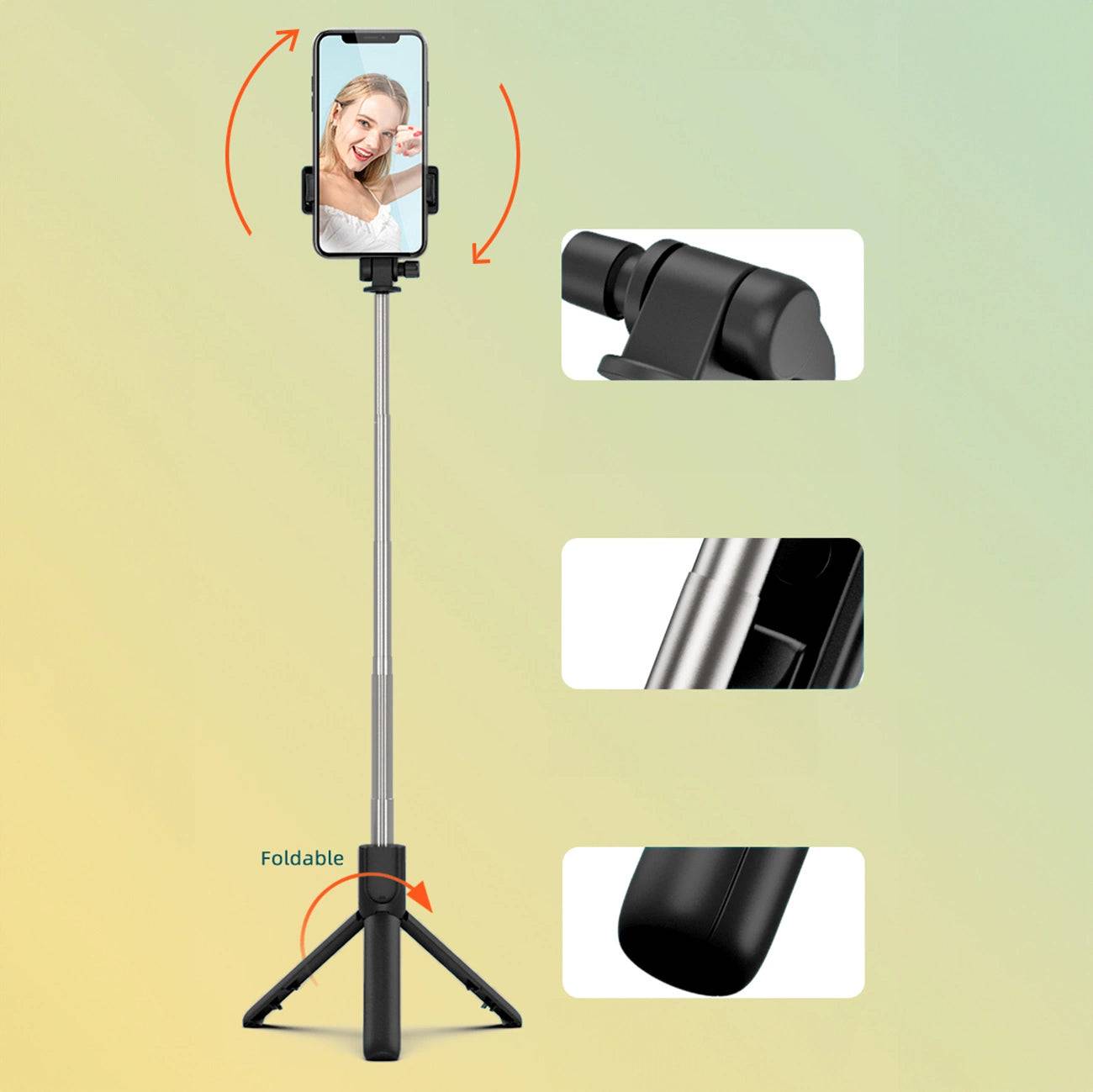 Selfie Stick WRY1S | 0.7m Telescopic Tripod for Phones | Black - MIZO.at