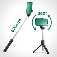 Selfie Stick WRY1S | 0.7m Telescopic Tripod for Phones | Black - MIZO.at