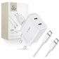 Tech-Protect Ladegerät 20W - USB-C PD & USB-A QC 3.0, Weiß mit Kabel - MIZO.at