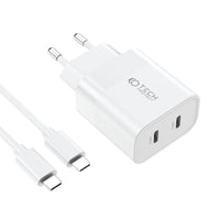 Tech-Protect C20W 2-Port Charger PD20W with Type-C Cable White - MIZO.at