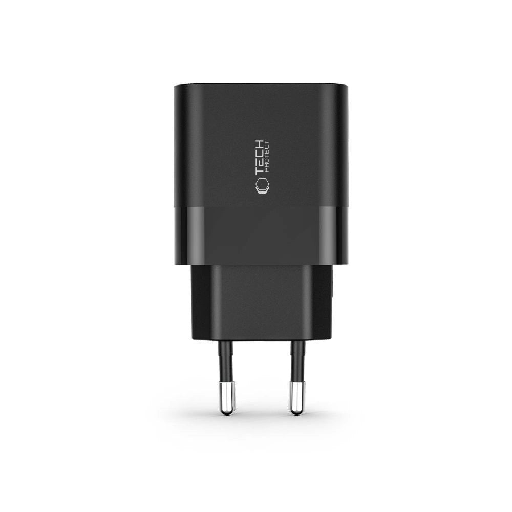 Tech-Protect C30W Charger | USB-C PD 30W & USB-A QC 3.0 | Black - MIZO.at