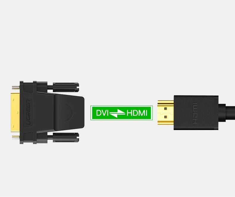 Ugreen Full HD DVI to HDMI Adapter | Black, 1080p Support - MIZO.at