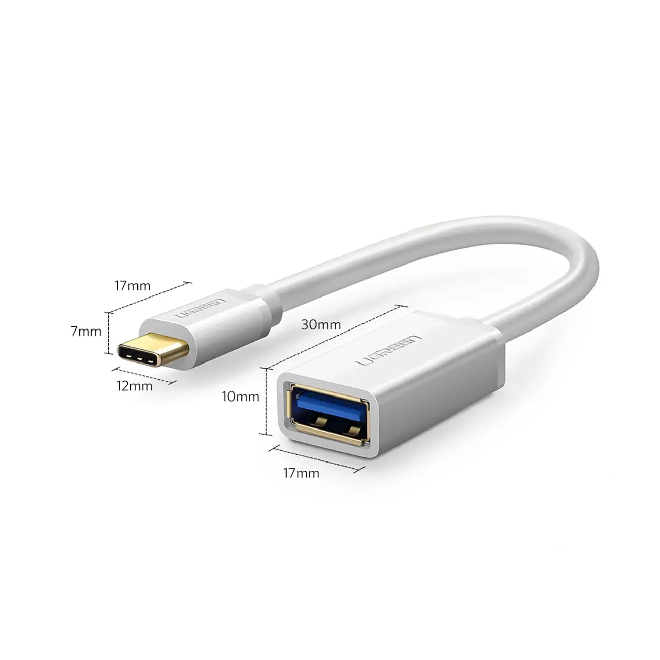 Ugreen US154 USB-A to USB-C OTG Adapter | 5Gbps, White - MIZO.at