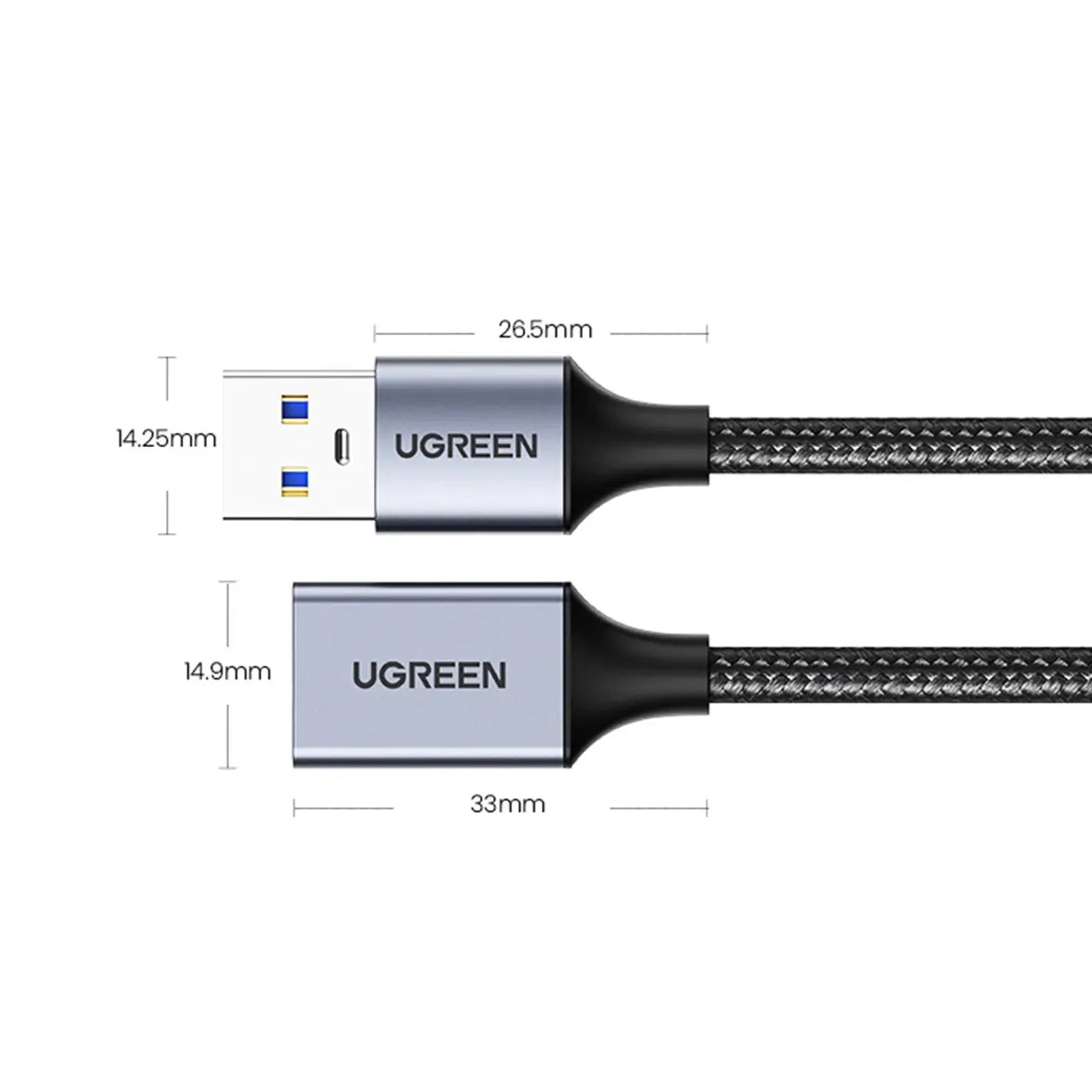 Ugreen USB Extension Cable 3.0 | 5Gb/s, 2m, Gray - MIZO.at
