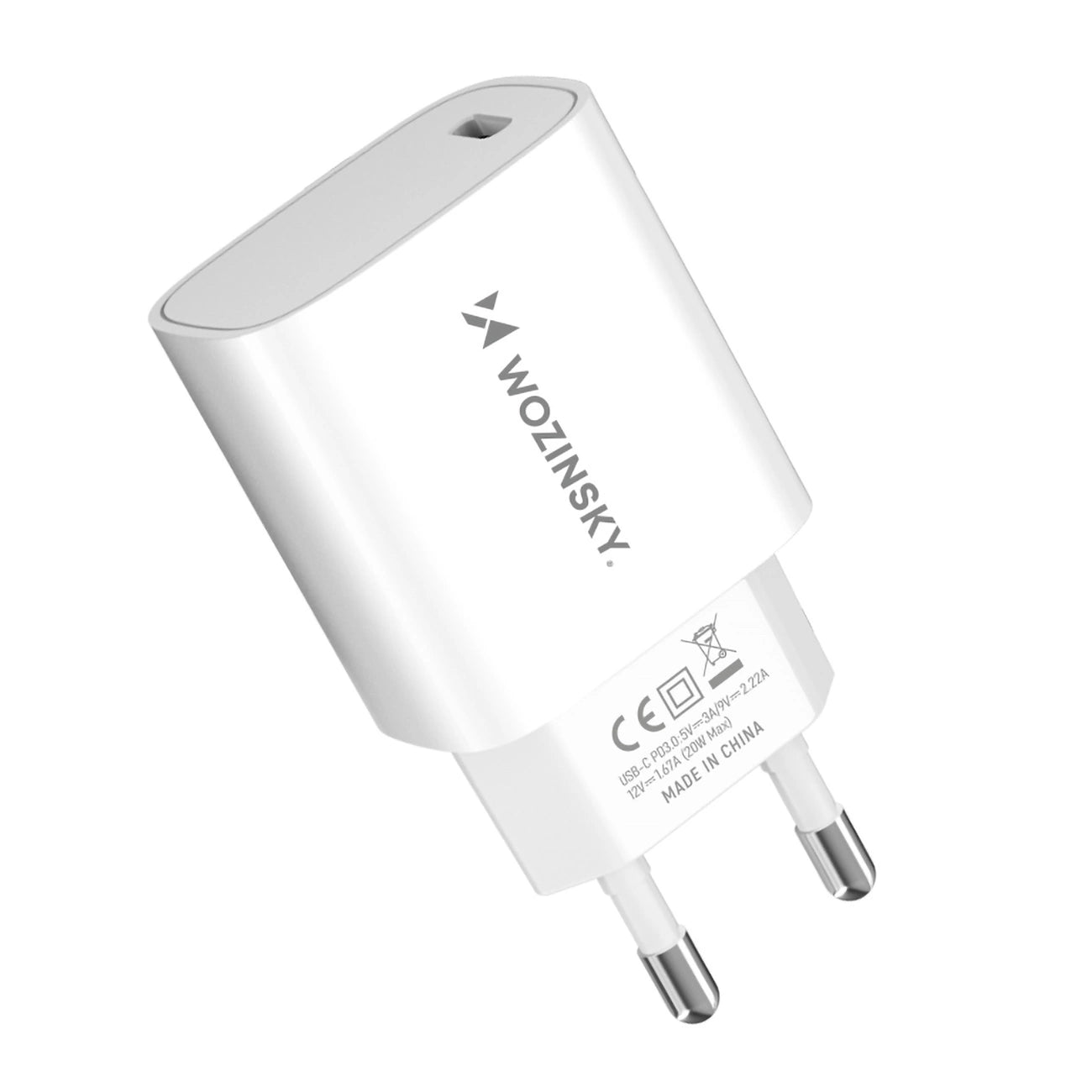 Wozinsky 20W USB-C Wall Charger Dual Port White – Fast Charging PD & QC - MIZO.at