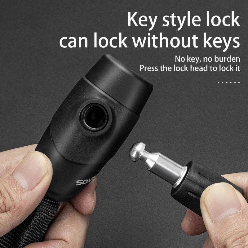 Rockbros 3230002001 Bicycle Lock | Key & Combination, Black - MIZO.at