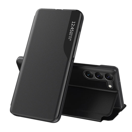 Samsung S24 Eco Leather View Case – Schwarz Smart Flip Cover Premium - MIZO.at