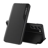 Samsung S24 Eco Leather View Case – Schwarz Smart Flip Cover Premium - MIZO.at