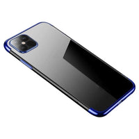 Samsung S22/S22+ Clear Case | Blue Metallic Frame TPU Gel Cover - MIZO.at