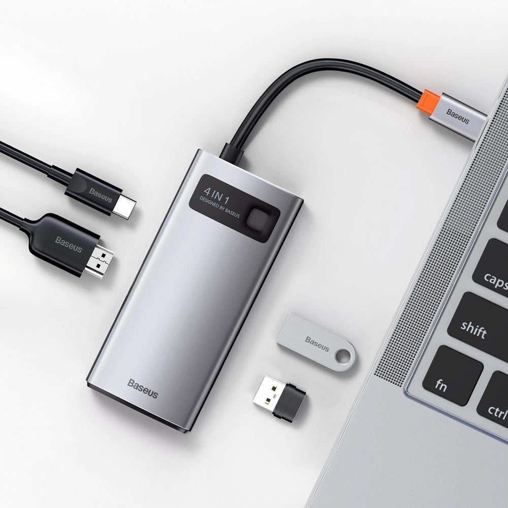 Baseus 4-in-1 USB-C HUB | 100W Power Delivery, 4K HDMI, USB 3.2 - MIZO.at