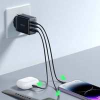 Joyroom JR-TCF10 32W Fast Charger with Dual USB-C & USB-A Ports - Black - MIZO.at