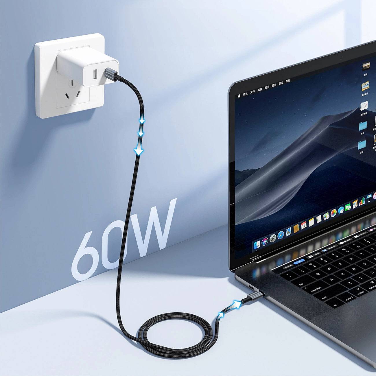 Choetech USB-C to USB-C PD 60W Cable | Fast Charging, Durable - MIZO.at