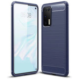 Huawei P40 Carbon Case – Blau Kohlefaser Flexible Hülle Schlank - MIZO.at