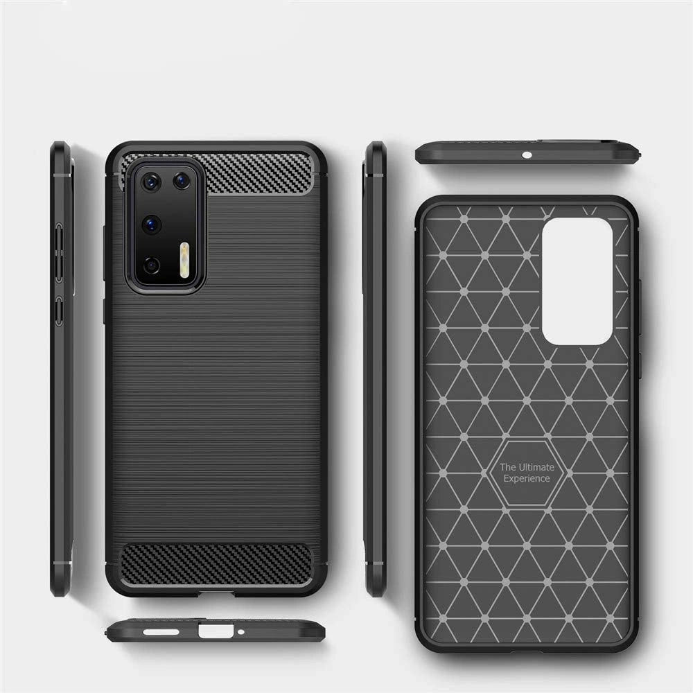 Huawei P40 Carbon Case | Blue Flexible Cover - MIZO.at