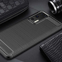 Huawei P40 Carbon Case | Blue Flexible Cover - MIZO.at