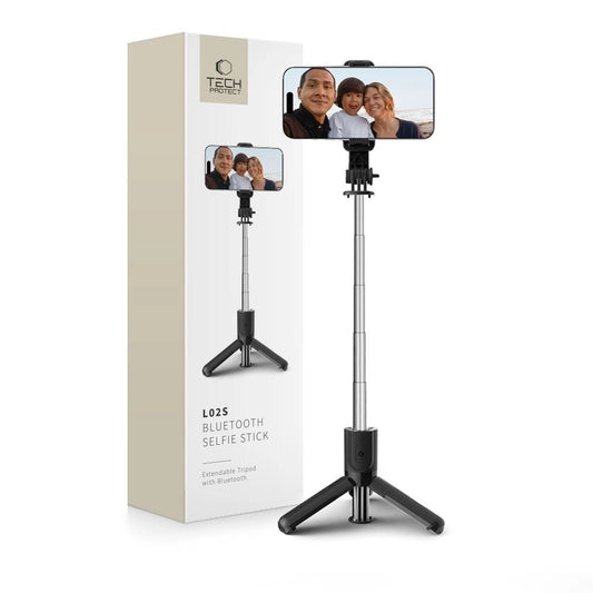 Tech-Protect L02S Selfie-Stick mit Stativ & Fernbedienung – Schwarz - MIZO.at