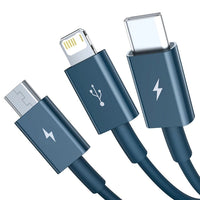 Baseus 3-in-1 USB Cable | Lightning, Type-C & Micro USB 1.5M Blue - MIZO.at