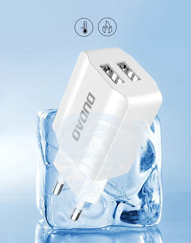 Dudao Dual USB Wall Charger - 2.4A Fast Charging EU Travel Adapter - MIZO.at